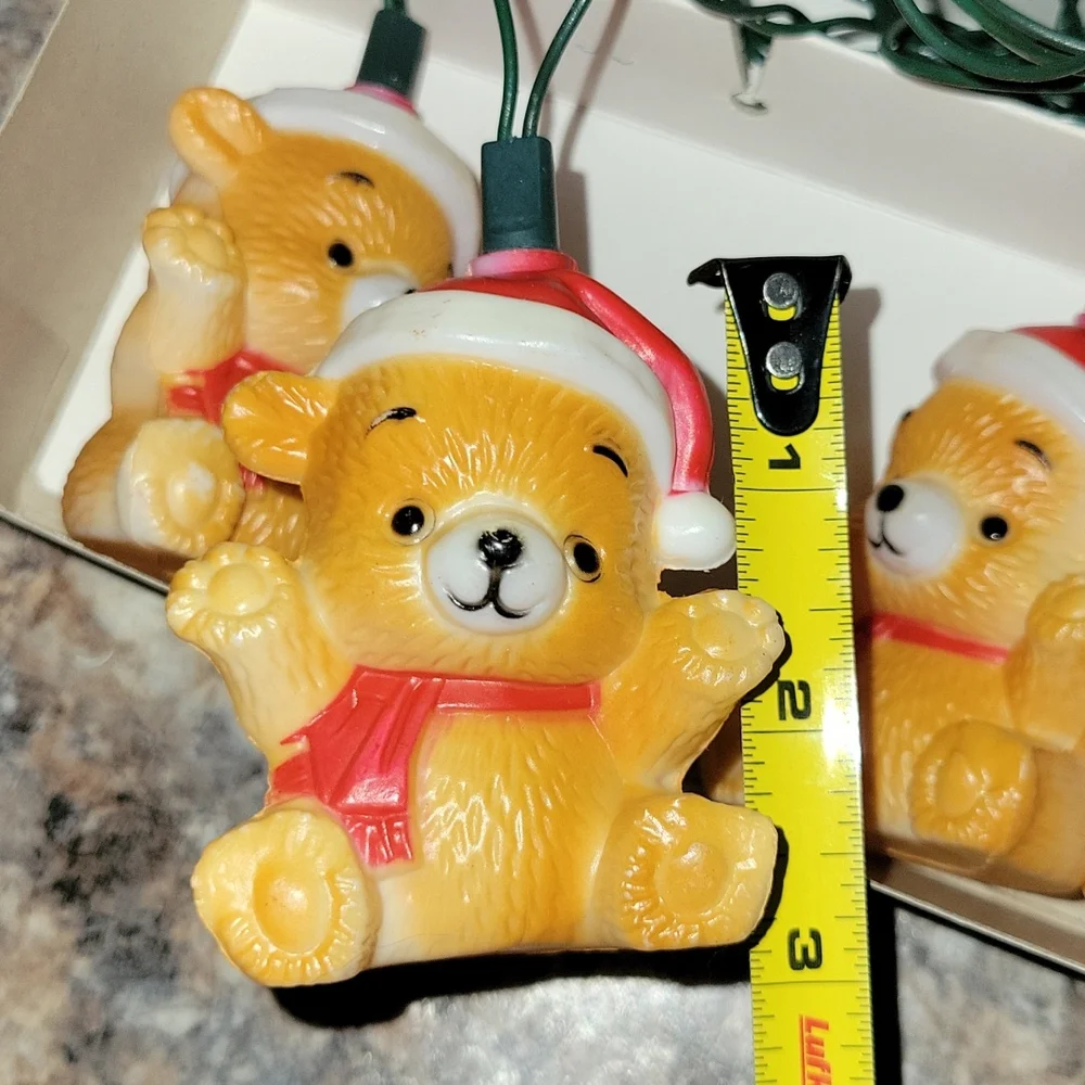 Vintage | Santa Bear Blow Mold String Lights